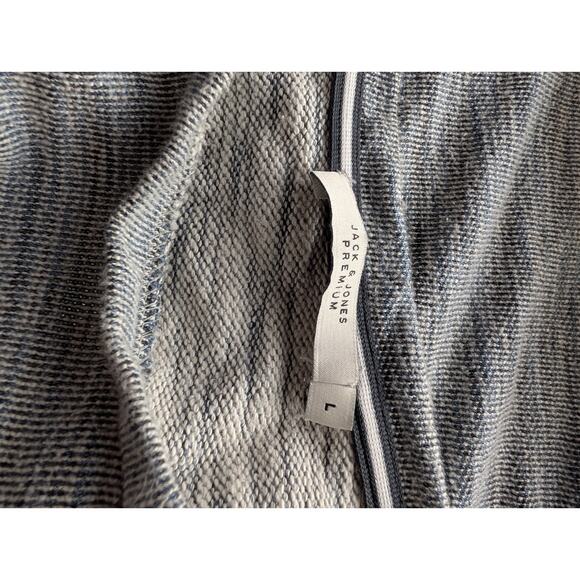 Jack & Jones Mens Premium Sweat Crewneck Sweater sz L Heather Gray Blue Textured - Picture 4 of 6